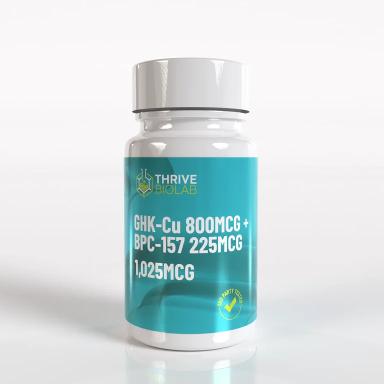 GHK-Cu 800mcg and BPC-157 research capsules bottle